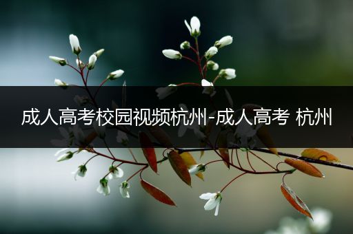 成人高考校园视频杭州-成人高考 杭州