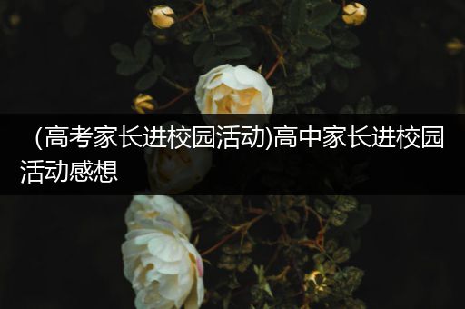 （高考家长进校园活动)高中家长进校园活动感想