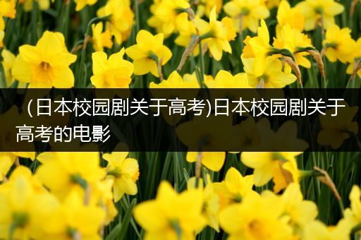 （日本校园剧关于高考)日本校园剧关于高考的电影