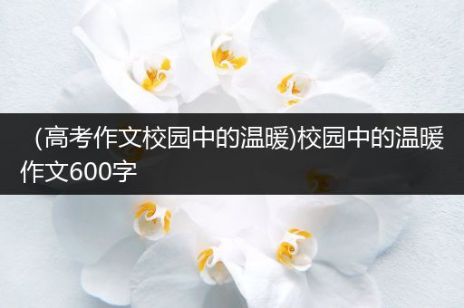 （高考作文校园中的温暖)校园中的温暖作文600字