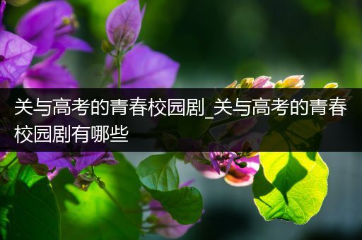 关与高考的青春校园剧_关与高考的青春校园剧有哪些