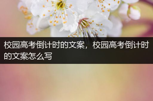 校园高考倒计时的文案，校园高考倒计时的文案怎么写