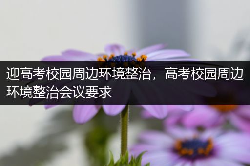 迎高考校园周边环境整治，高考校园周边环境整治会议要求