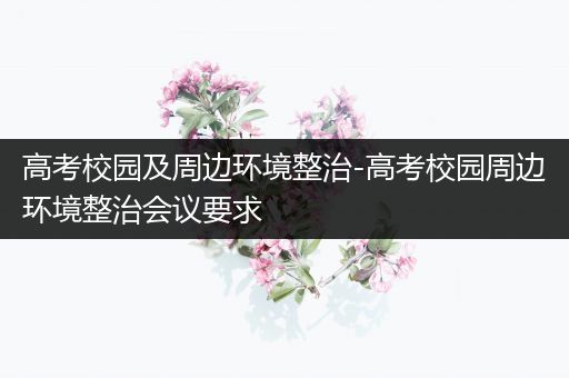 高考校园及周边环境整治-高考校园周边环境整治会议要求