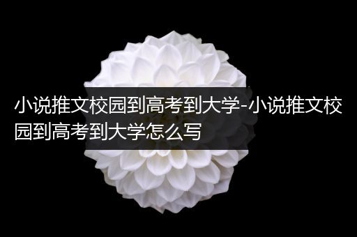 小说推文校园到高考到大学-小说推文校园到高考到大学怎么写