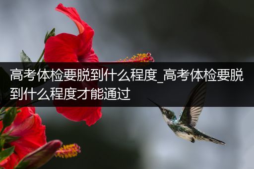 高考体检要脱到什么程度_高考体检要脱到什么程度才能通过