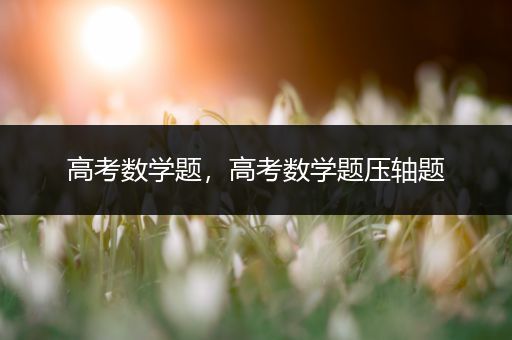 高考数学题，高考数学题压轴题