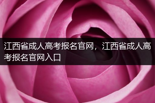 江西省成人高考报名官网，江西省成人高考报名官网入口